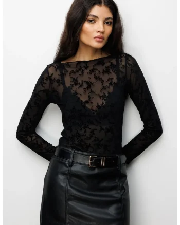 Bluza dama,  florala, negru, textil