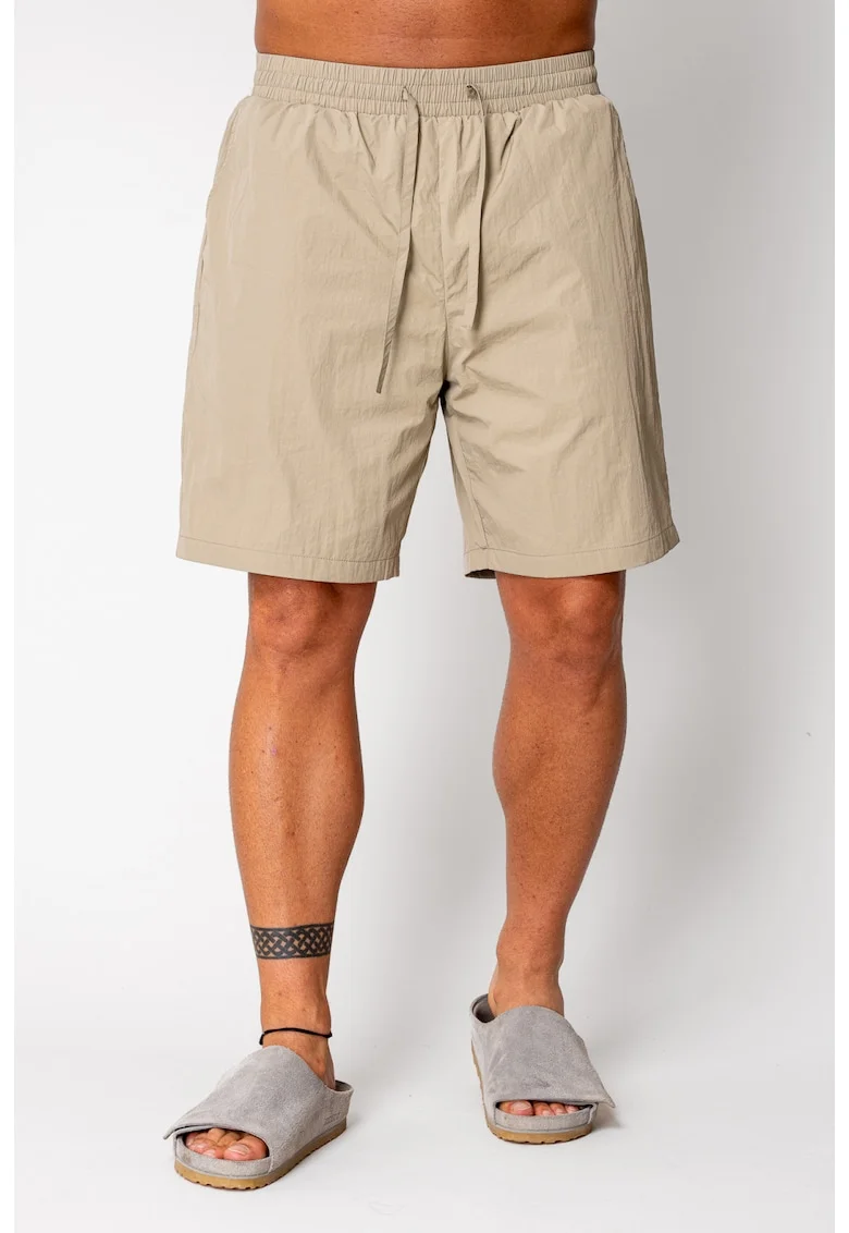 Pantaloni scurti din fas Taupe 17113, Bej inchis