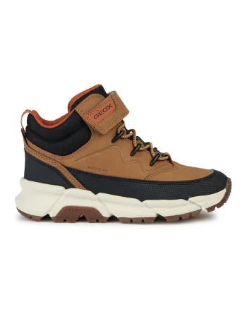 Ghete impermeabile cu inchidere velcro, Negru/Maro camel