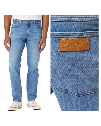 Blugi Barbati,  River, Straight Fit, Fermoar, Lungi, 5 Buzunare, Bumbac, Albastru, Albastru