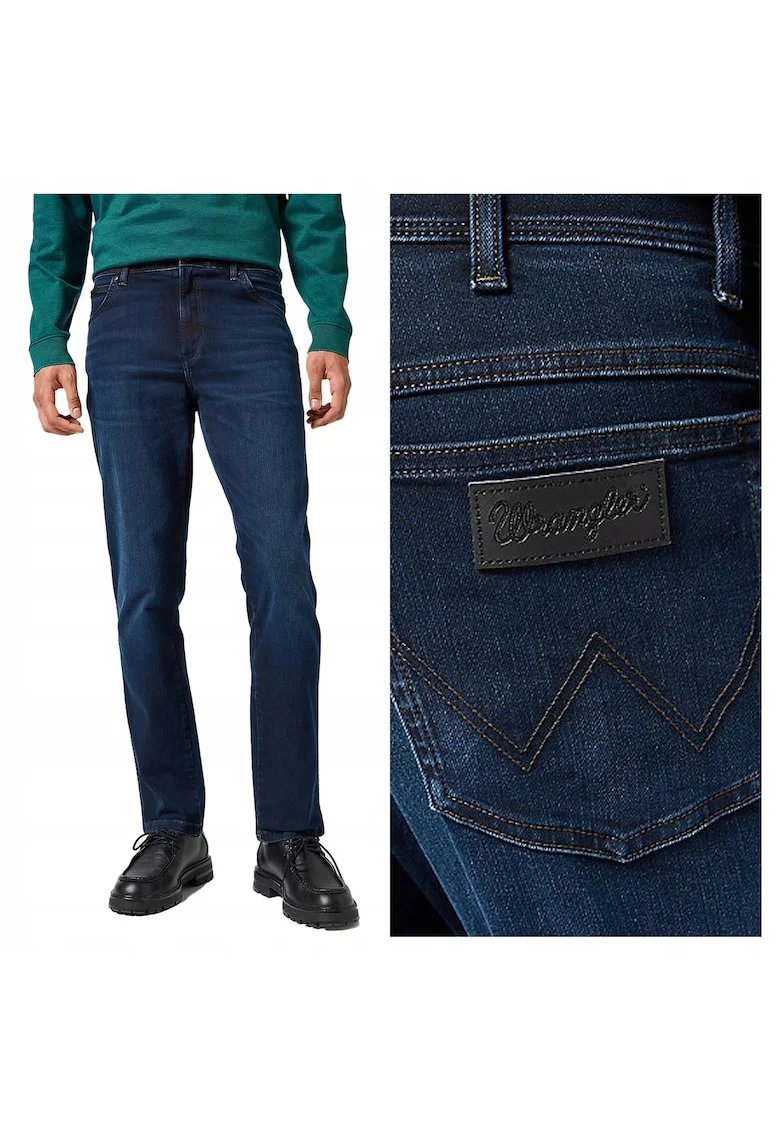 Blugi Barbati,  Texas Slim, Slim Fit, Fermoar, Lungi, 5 Buzunare, Bumbac, Albastru, Albastru