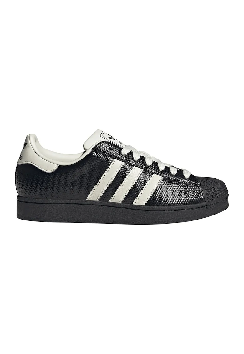 Pantofi sport Superstar II din piele, Negru/Alb murdar