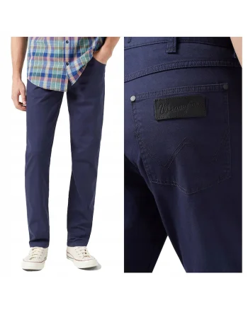 Pantaloni Barbati,  Greensboro, Lungi, Straight Fit, Talie Joasa, 5 Buzunare, Fermoar, Bumbac, Albastru, Albastru