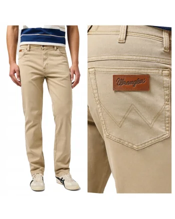 Pantaloni Barbati,  Texas, Lungi, Straight Fit, Talie Medie, 5 Buzunare, Fermoar, Bumbac, Bej