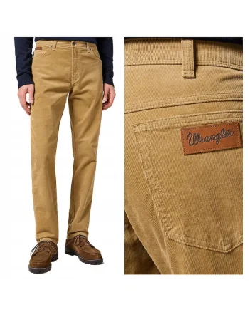 Pantaloni Barbati,  Texas Slim, Lungi, Straight Fit, Talie Medie, 5 Buzunare, Fermoar, Bumbac, Maro, Maro nisip