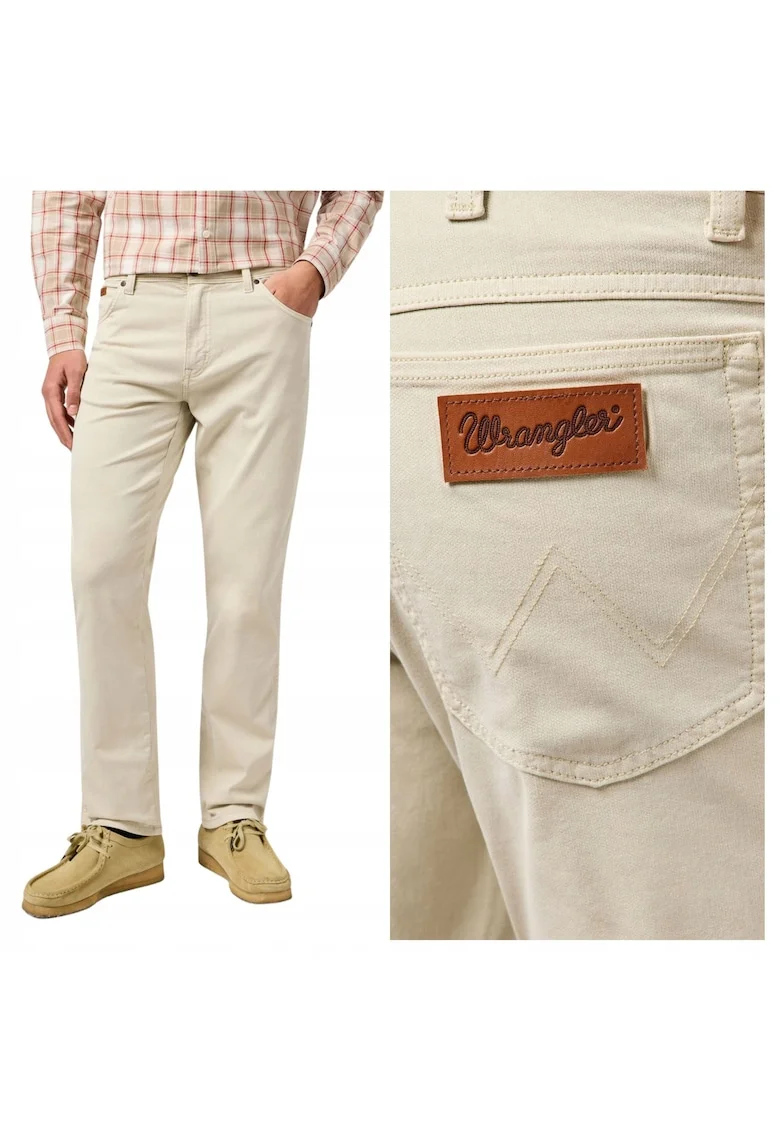 Pantaloni Barbati,  Texas, Lungi, Straight Fit, Talie Medie, 5 Buzunare, Fermoar, Bumbac, Bej, Bej
