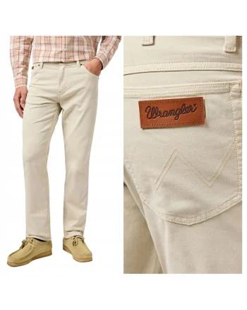 Pantaloni Barbati,  Texas, Lungi, Straight Fit, Talie Medie, 5 Buzunare, Fermoar, Bumbac, Bej, Bej