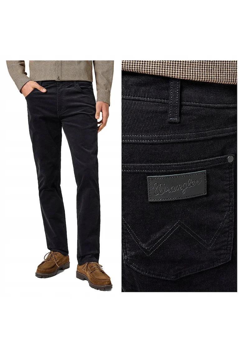 Pantaloni  Greensboro, straight fit, bumbac, negru, Negru