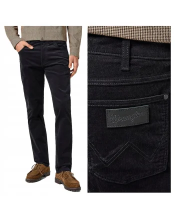 Pantaloni  Greensboro, straight fit, bumbac, negru, Negru