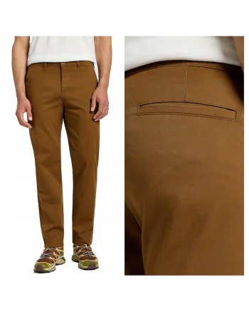 Pantaloni Barbati,  Regular Chino, Lungi, Straight Fit, Talie Medie, 5 Buzunare, Fermoar, Bumbac, Maro, Maro nisip