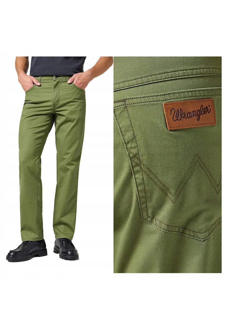 Pantaloni Barbati,  Texas, Lungi, Straight Fit, Talie Medie, 5 Buzunare, Fermoar, Bumbac, W40-L34 US, Verde