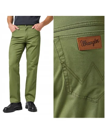 Pantaloni Barbati,  Texas, Lungi, Straight Fit, Talie Medie, 5 Buzunare, Fermoar, Bumbac, W40-L34 US, Verde