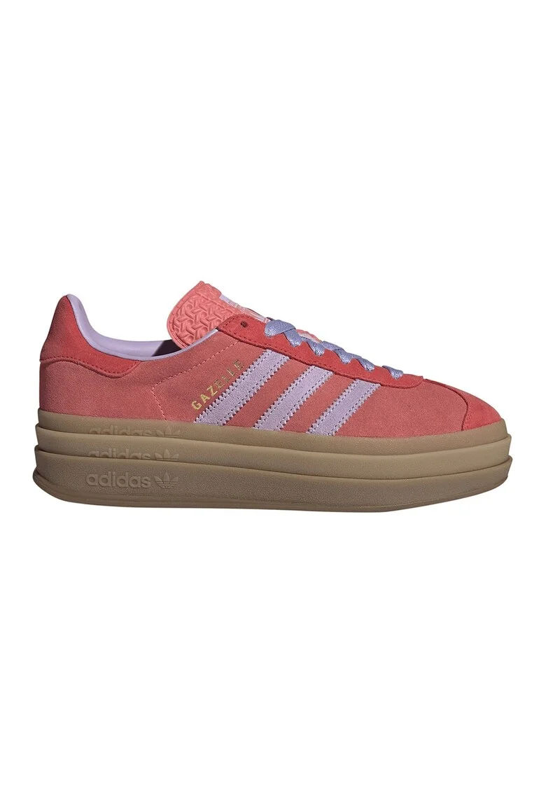 Pantofi sport Gazelle Bold flatform de piele intoarsa, Coral/Lila/Caramel