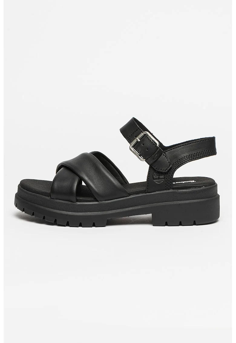 Sandale de piele cu aspect masiv London Vibe, Negru