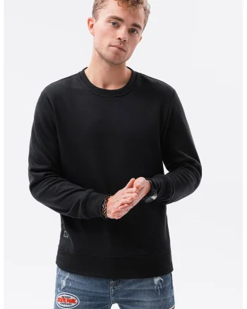 Bluza sport regular fit cu decolteu la baza gatului, Negru,
