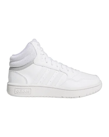 Pantofi sport mid-high din piele ecologica Hoops, Alb optic