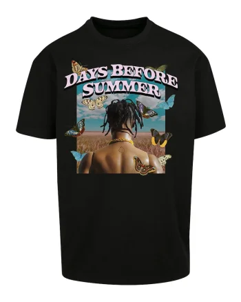 Tricou unisex supradimensionat cu imprimeu grafic si text, Negru