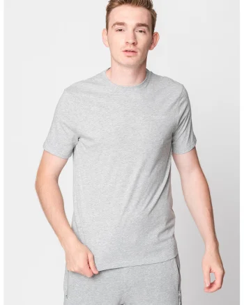 Tricou regular fit de bumbac, Gri deschis melange
