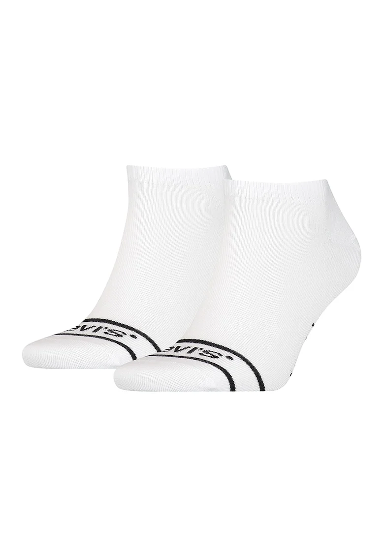 Set de sosete unisex pana la glezna - 2 perechi, Negru/Alb optic