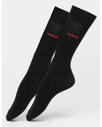 Set de sosete lungi cu logo - 2 perechi, Negru