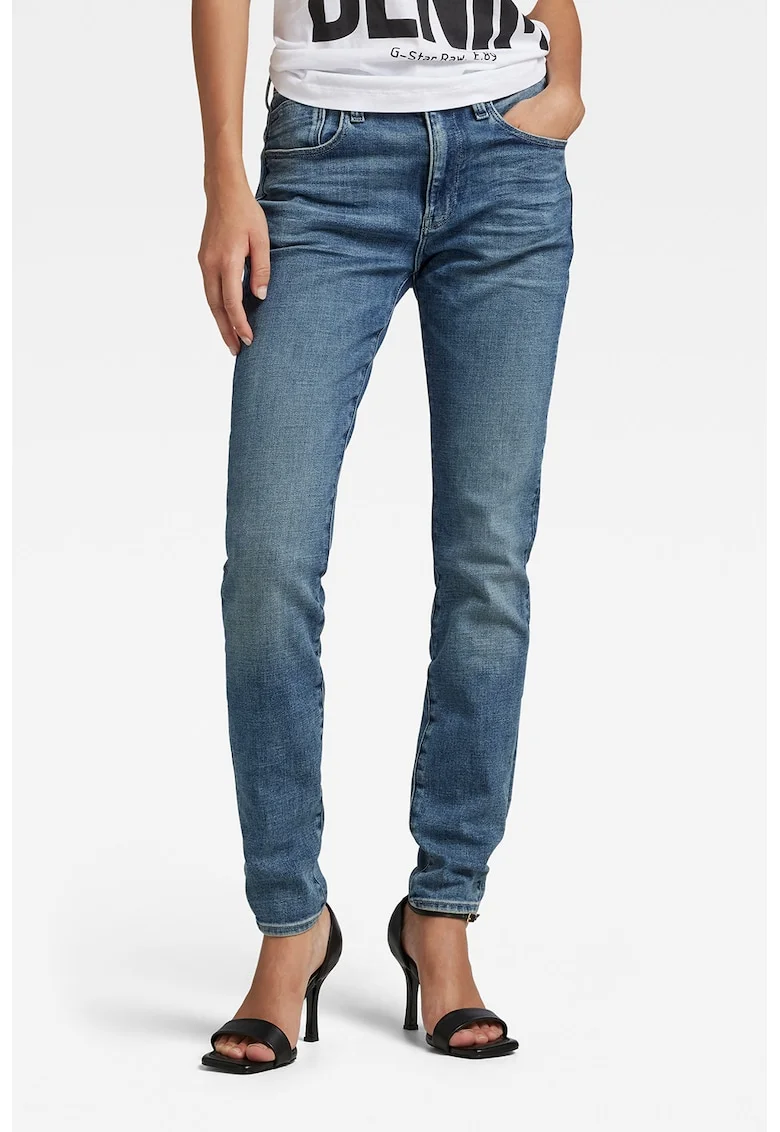 Blugi skinny cu talie medie Lhana, Albastru