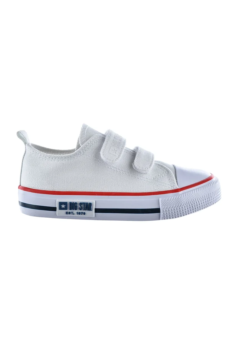 Tenisi din panza cu talpa contrastanta, Alb