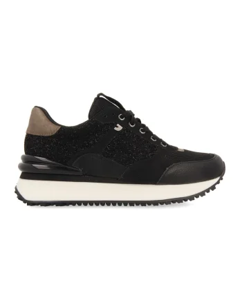 Pantofi sport de plasa cu garnituri de piele ecologica Binsfeld, Negru