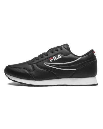 Pantofi sport de piele ecologica cu logo brodat Orbit Low, Negru stins