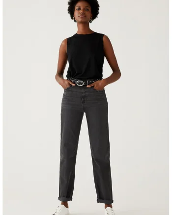 Blugi crop boyfriend, Gri antracit