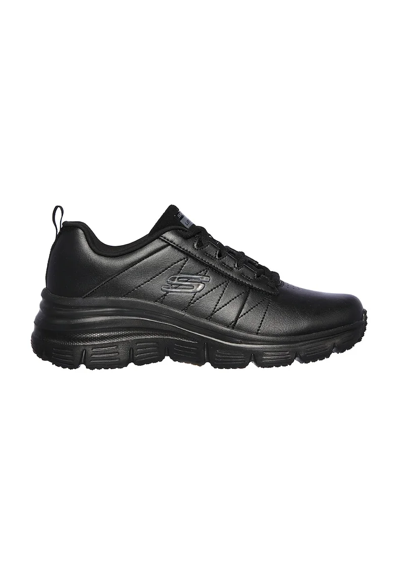 Pantofi sport de piele ecologica cu garnituri de piele Fit-Effortless, Negru