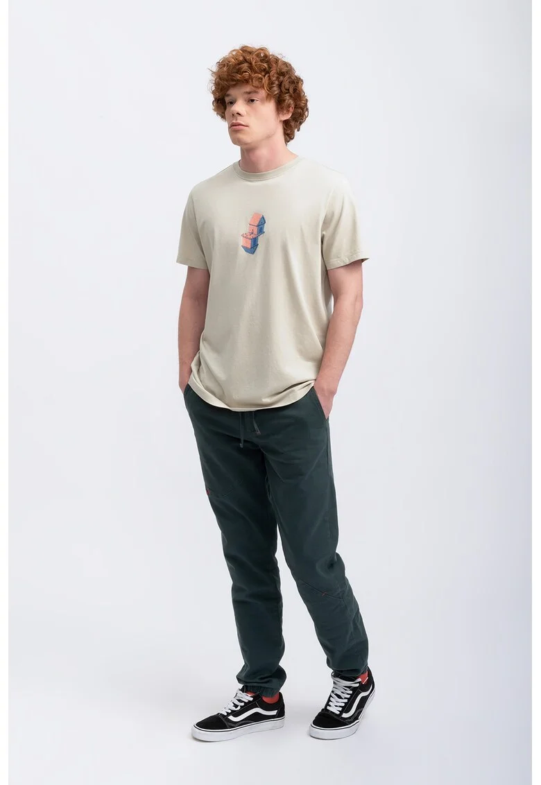 Tricou unisex cu imprimeu discret The Dream, Alb fildes