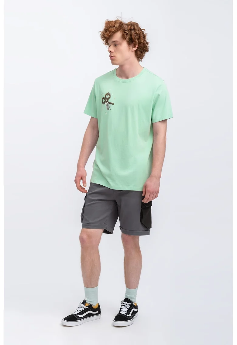Tricou unisex cu decolteu la baza gatului T-Storya, Verde menta