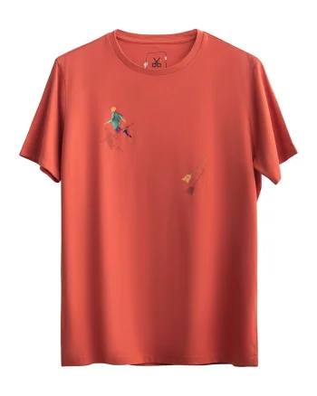Tricou unisex cu imprimeu grafic, Coral