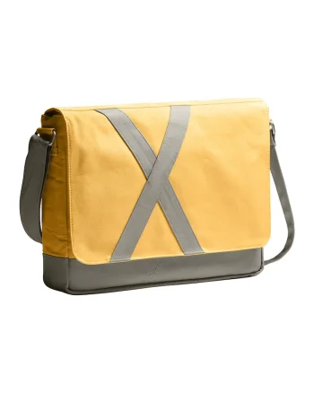 Geanta messenger unisex Nevend, Gri/Galben sofran