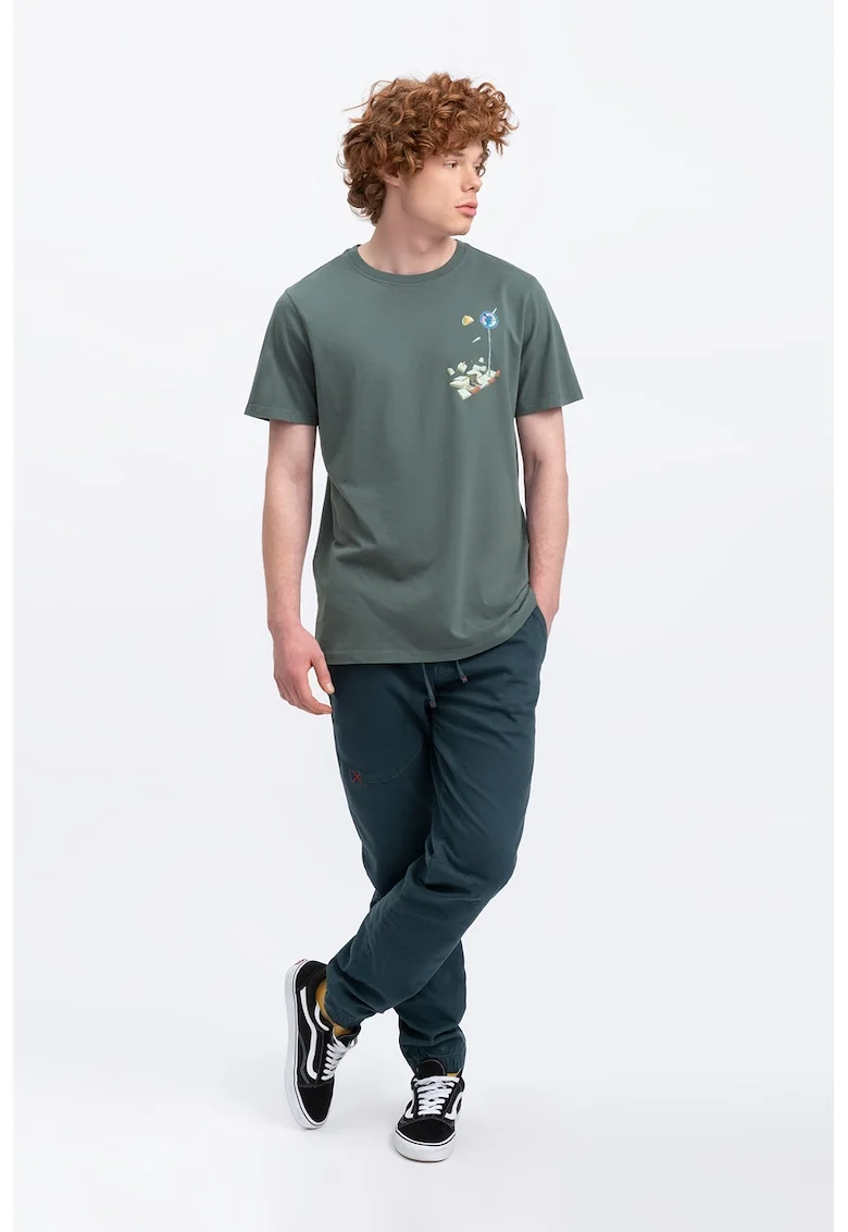 Tricou unisex regular fit cu imprimeu grafic, Gri carbune