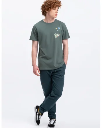 Tricou unisex regular fit cu imprimeu grafic, Gri carbune