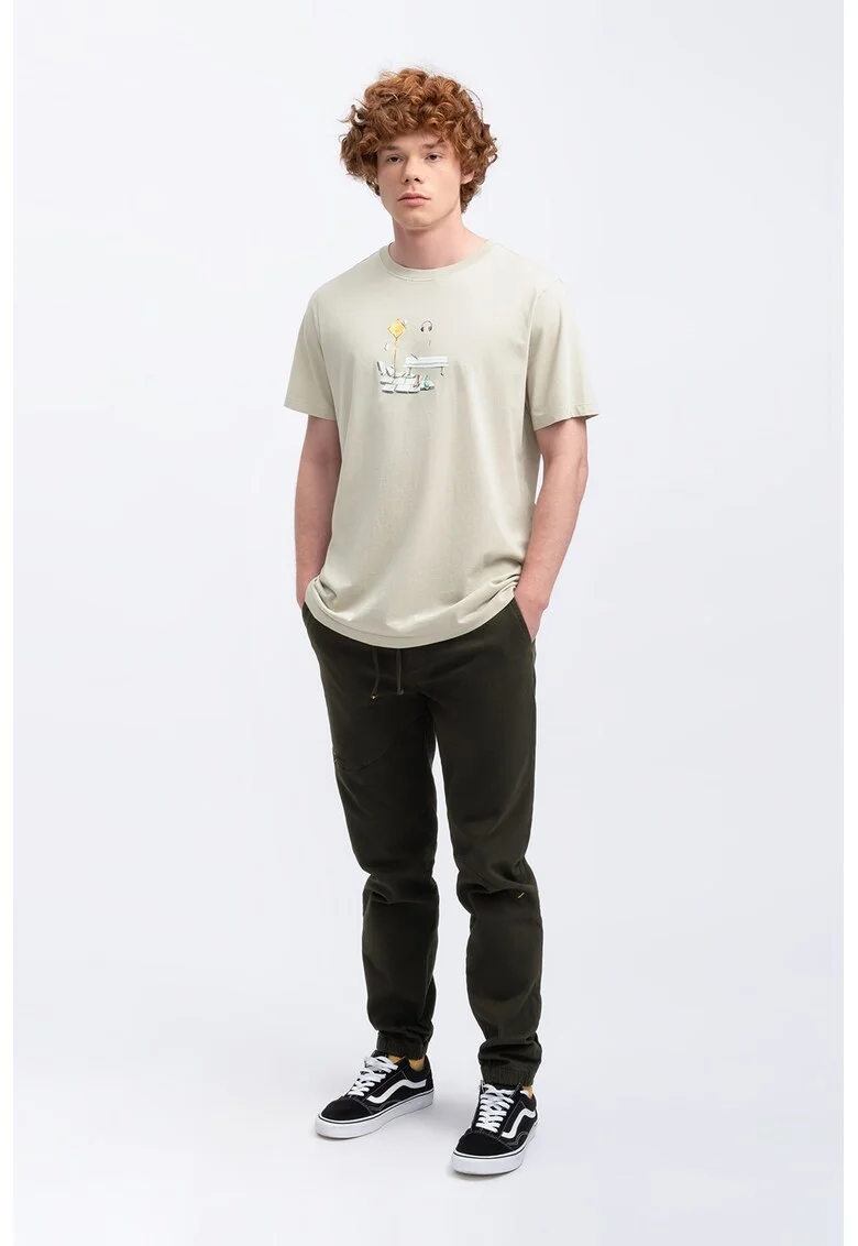 Tricou unisex regular fit cu imprimeu grafic, Alb fildes