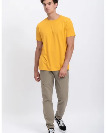 Tricou unisex cu decolteu rotund, Galben sofran