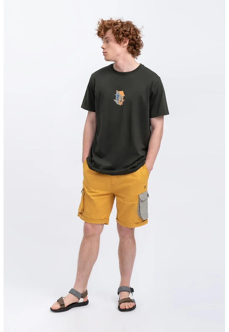 Tricou unisex cu imprimeu The Land, Gri antracit