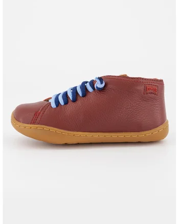 Pantofi de piele cu sireturi contrastante Peu Cami 253, Visiniu