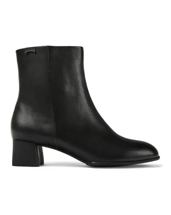 Botine de piele cu toc masiv Katie 967, Negru