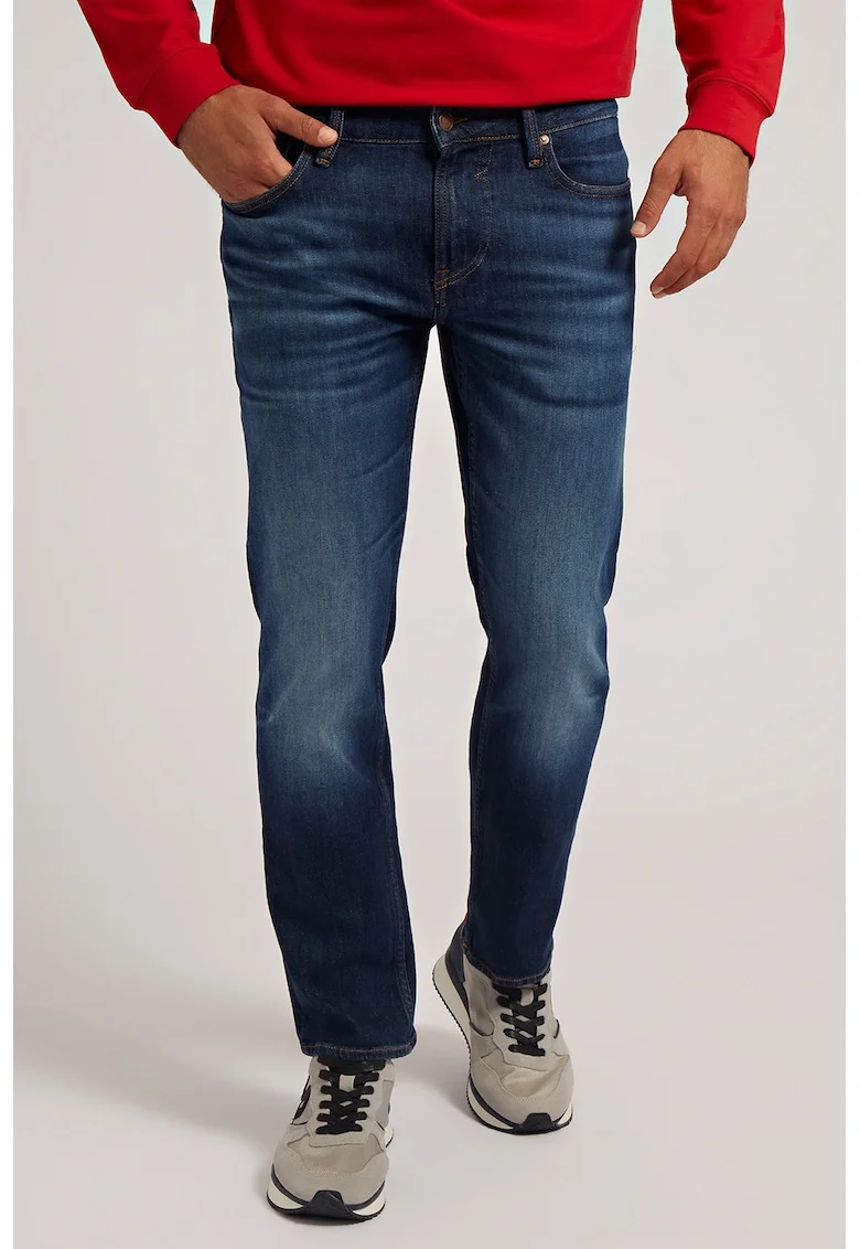 Blugi slim fit Angeles, Albastru inchis/Alb murdar