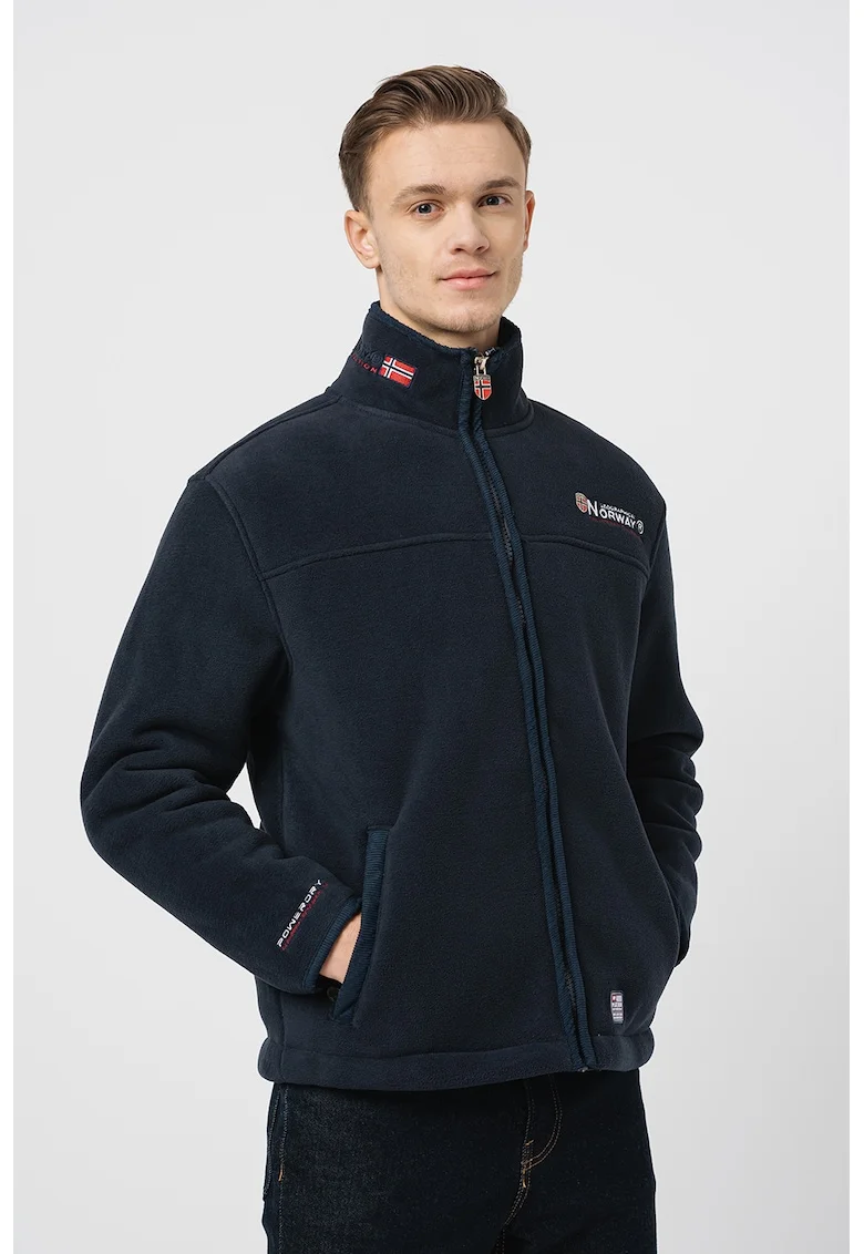 Bluza sport din fleece cu captuseala de blana shearling sintetica Ubolt, Bleumarin