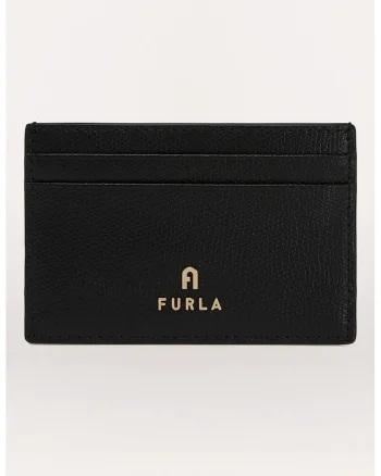 Portcart din piele Camelia, Negru