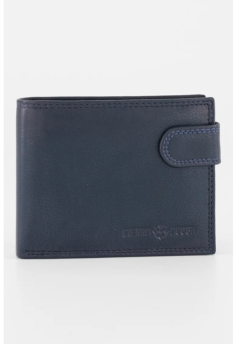 Portofel de piele cu sloturi pentru card, Bleumarin