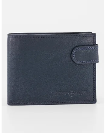 Portofel de piele cu sloturi pentru card, Bleumarin