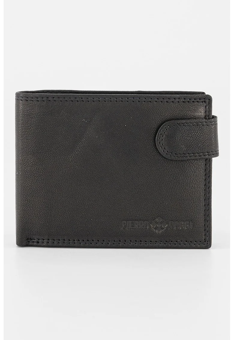 Portofel de piele cu sloturi pentru card, Negru