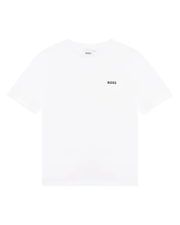 Tricou din bumbac cu imprimeu logo discret, Alb