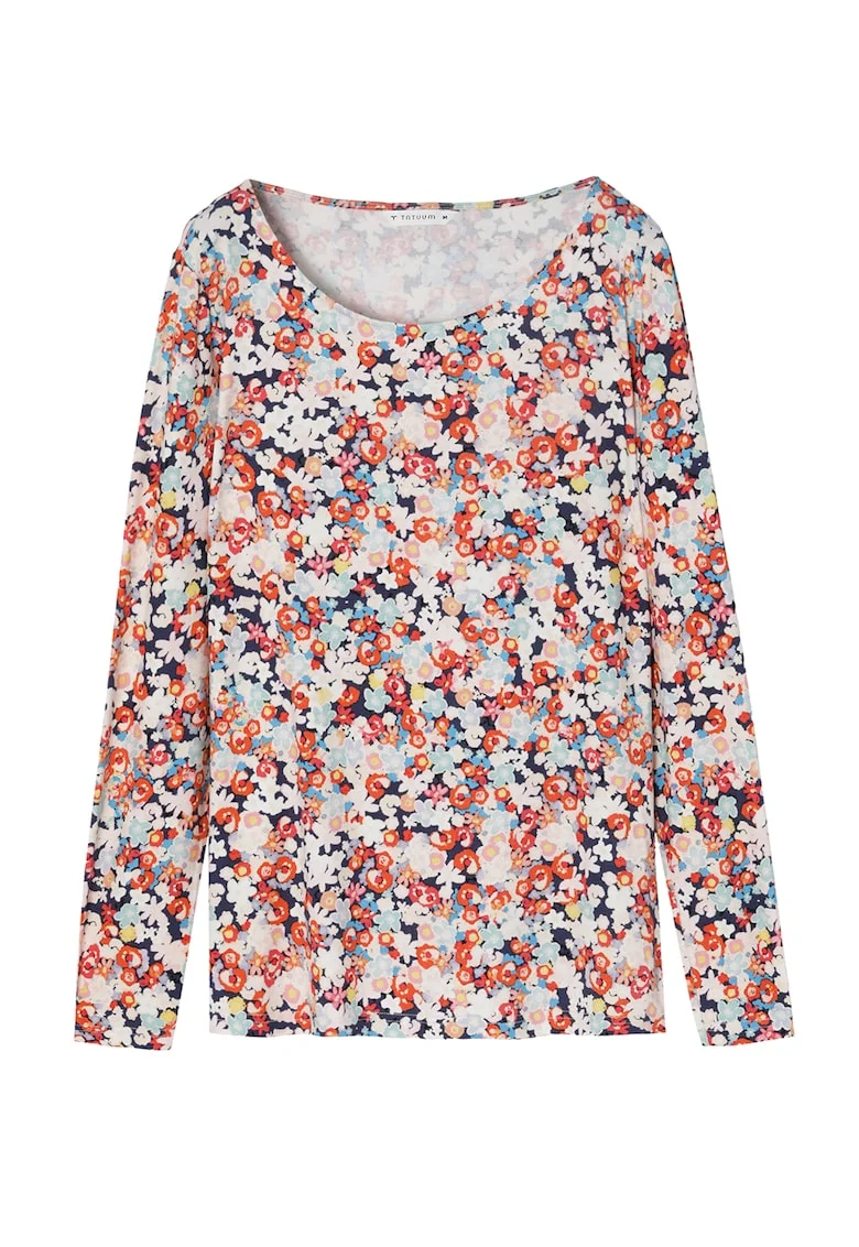 Bluza cu imprimeu floral Elodi, Alb/Portocaliu/Albastru
