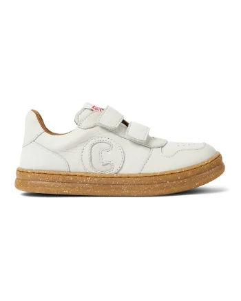 Pantofi sport de piele cu velcro Runner Four 403, Alb fildes